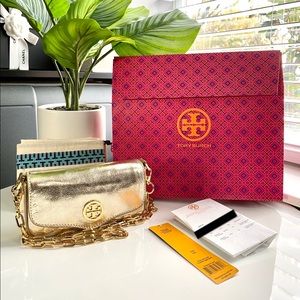 Tory Burch Gold Mini Bag Crossbody Clutch
